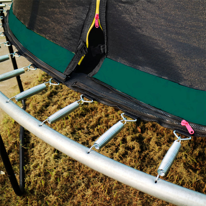 12' Round Black Trampoline with Safety Enclosure