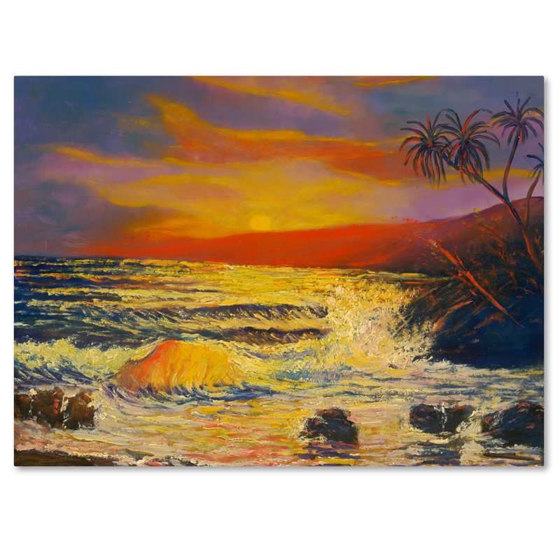 «Maui Sunset» par Luverne, reproduction d'art sur toile tendue, H 24 po x l 32 po x P 2 po