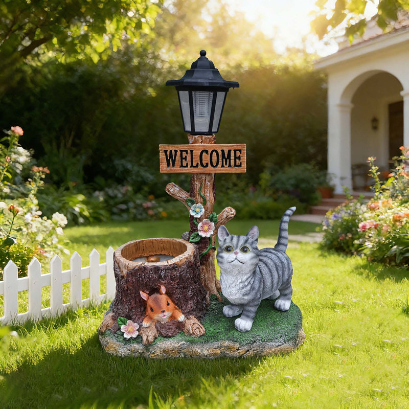 Statue chat pour jardin