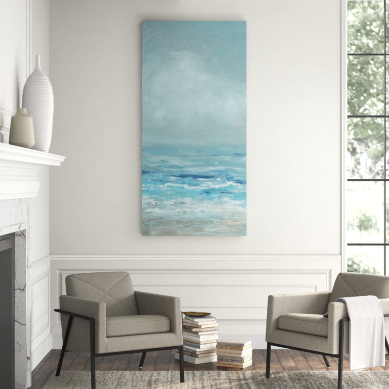Ocean Blue I Print by Barclay Butera, Image Brush Gel, 74" H x 36" W x 1.5" D