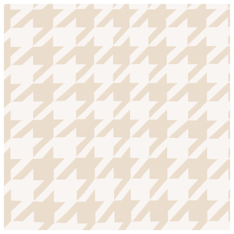 Beige Houndstooth Pattern Duvet Covers, Queen