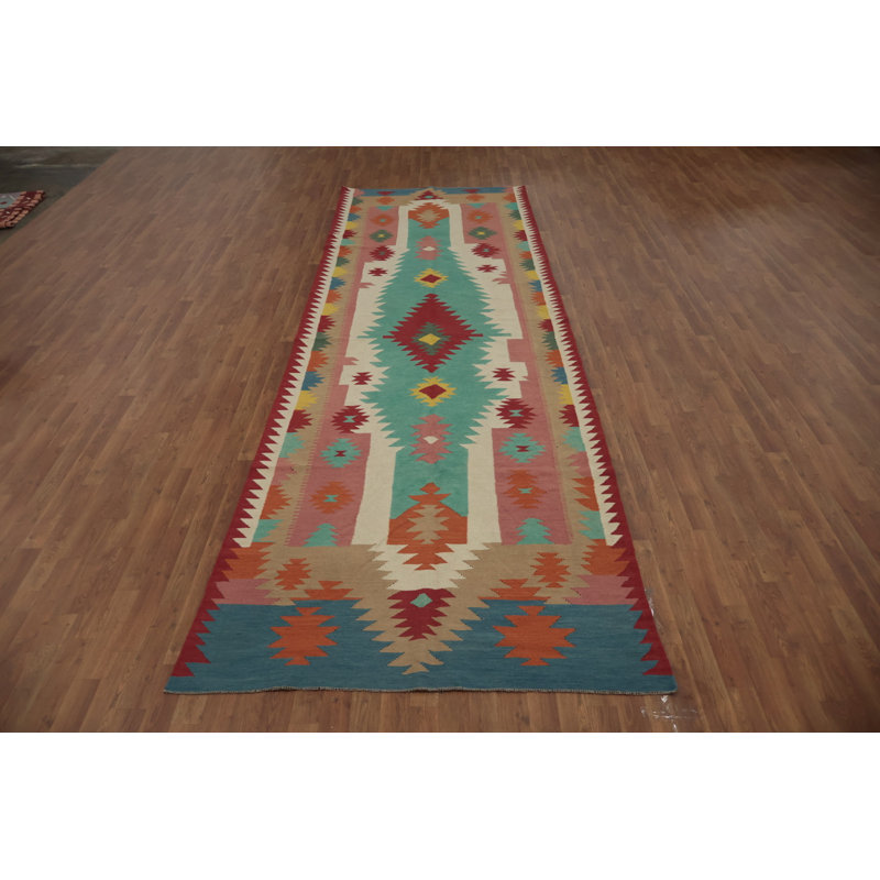 Geometric Kilim Turkish Runner Rug 5x15