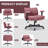 26in W Teddy Velvet Home Office Chair,350LBS Crosslegged Desk Chair with Lumbar Support&Adjustable Armrests-1893886960