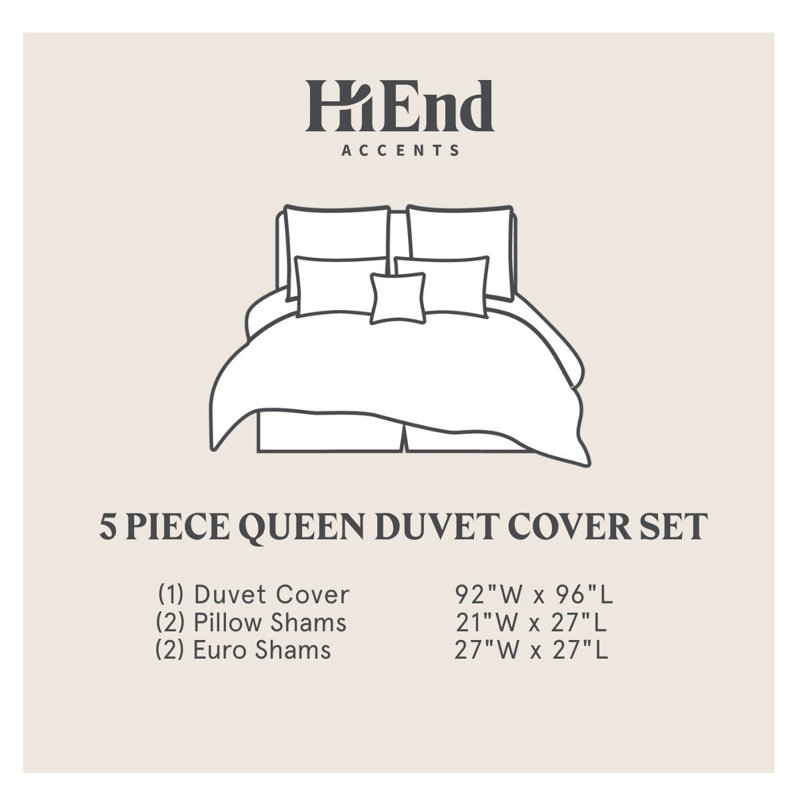 Ensemble de housse de couette , Housse de couette pour grand lit + 2 taies décora, Avoine