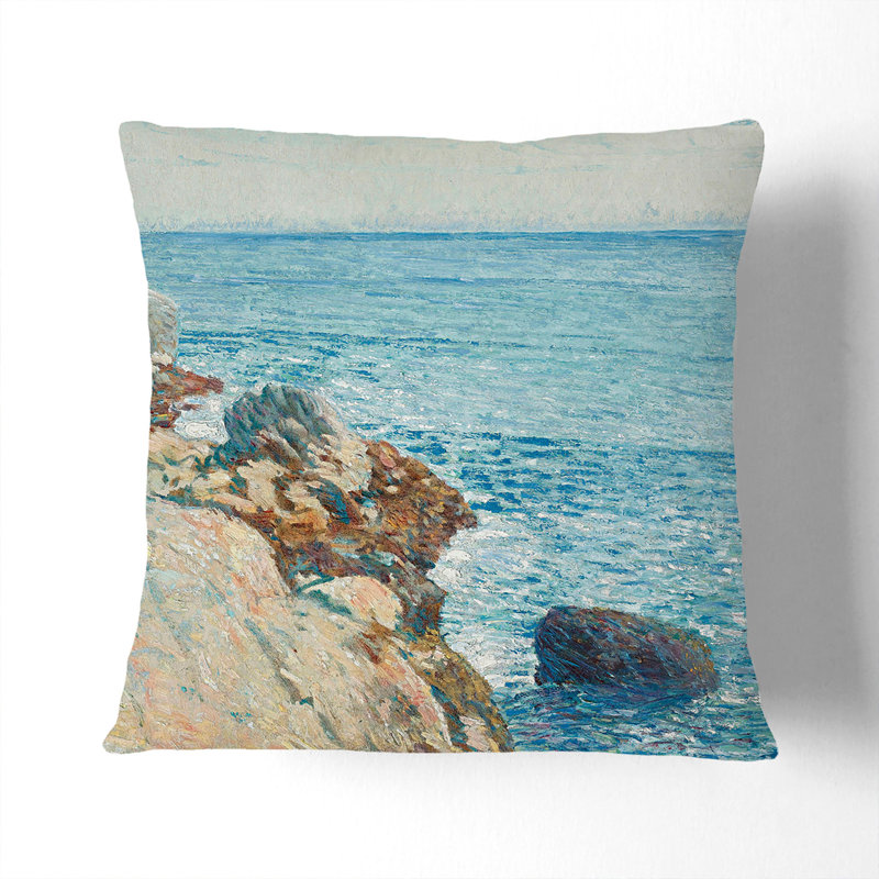 Cliffs and Sea Scatter Cushion, 40cm H x 40cm W x 15cm D