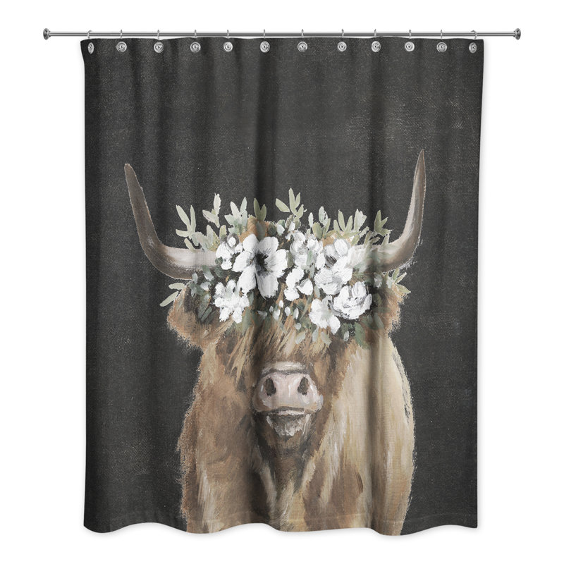 Rideau de douche Highland Cow Portrait