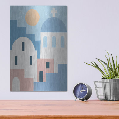 Red Barrel Studio® 'Santorini Summer 1' by Moira Hershey Metal Wall Art