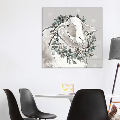 Modern Farmhouse XIII Snowflakes 1 Piece Wrapped Canvas Wall Art