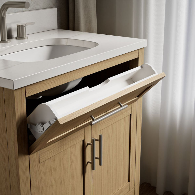 31" Single Bathroom Vanity Set, White, Light Oak, 31"