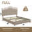 Beige Upholstered Platform Full Size Modern Bed Frame with Adjustable Headboard, Type-C & USB Charging Ports, Noise-Free Wood & Metal Structure, Sturdy Support up to 900lbs, No Box Spring Needed-1810536548-1744978128