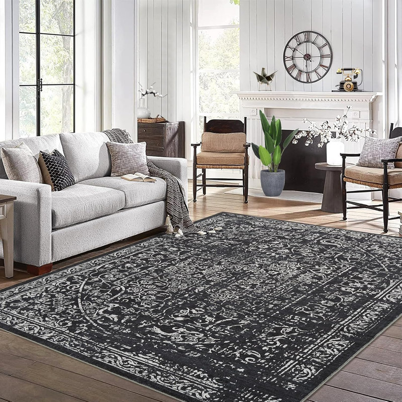 Hallway Rug - Black Kitchen Rugs Non Slip Washable Soft Touch Carpet Runner Rug Stylish Rug Runner Home Kitchen