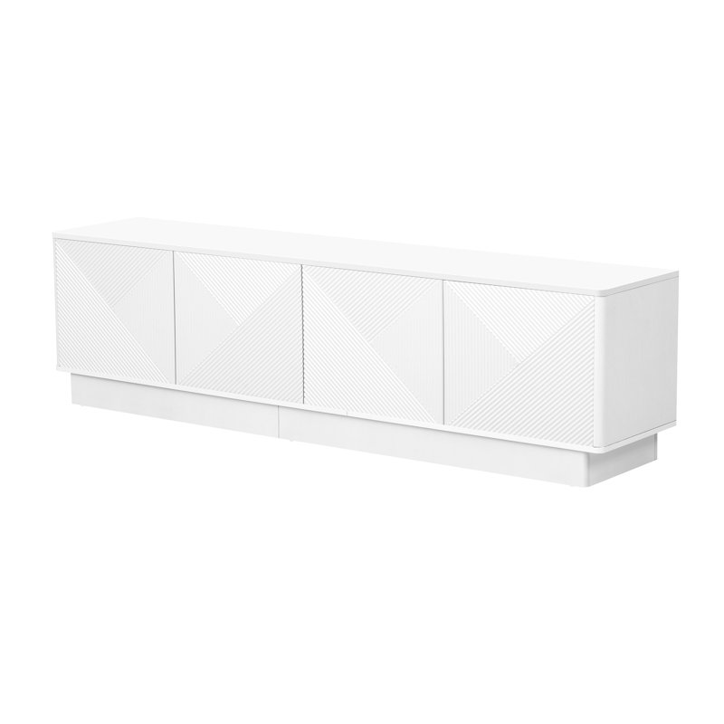 Meuble télé élégant avec lumières DEL, Blanc