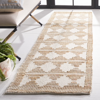 Ivory Natural Hand-Loomed Jute Wool Rug