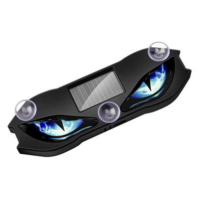 A chopper Solar Demon Eye LED Car Window Light Dynamic Devil Eyes  Signal Suction Cup Rear Windshield Ambient  Lamp  USB Charging Three Colors
