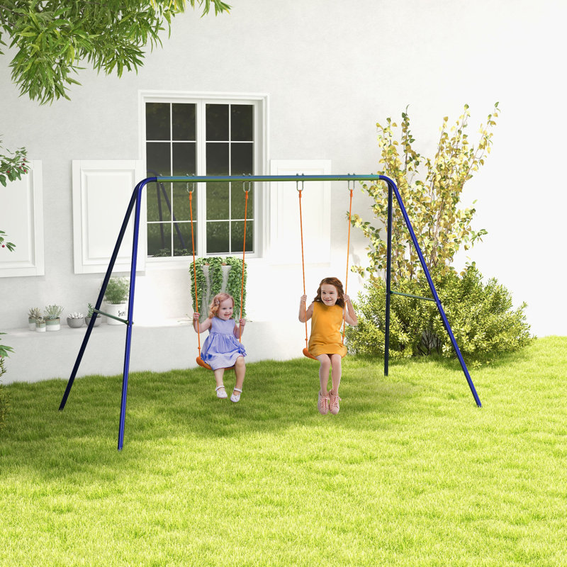 Outsunny Swing Set with 2 Swing(s)