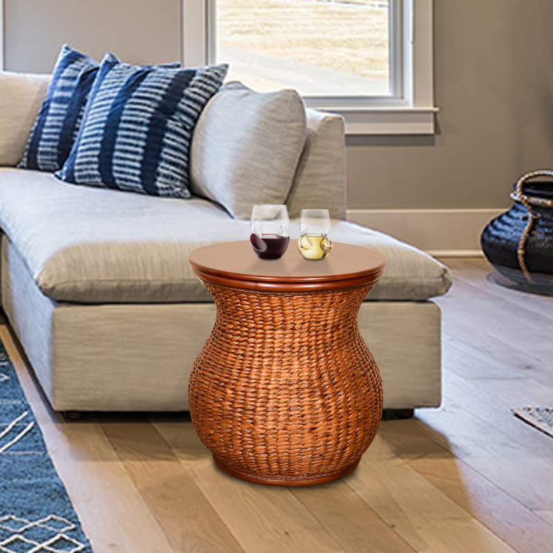 Table d'appoint au fini miel antique, Marron