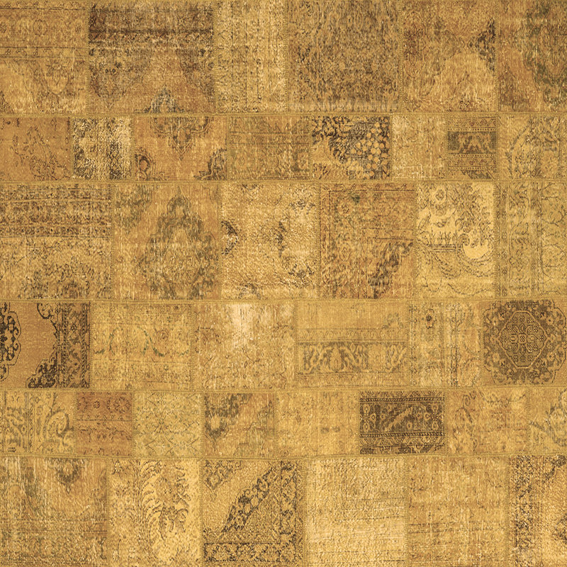Tapis contemporains brun lavable à la machine 2625, Carré 4 pi