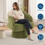 Modern Swivel Barrel Accent Chair, 360° Upholstered Armchair with Striped Backrest & Plush Padding