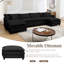 Canapé modulaire modulaire, canapé à assise profonde avec repose-pieds mobile pour le salon, canapé en chenille avec coussins-1537355573