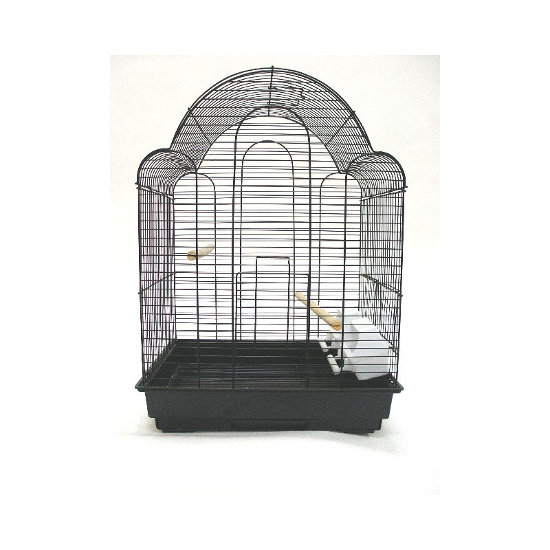 Cage à oiseau à plateau coquille Olvera, Noir