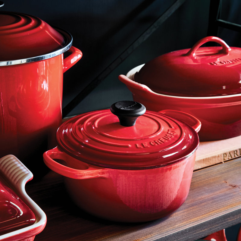 Le Creuset Signature Enameled Cast Iron Round Dutch Oven with Lid, 2 quarts, Cerise