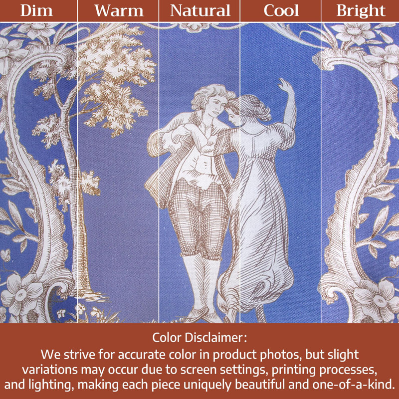 Maison d' Hermine Curtains for living room 100% Cotton 108 inch length Two Panels Light Filtering Toile Curtains for Bedroom Windows with rod and loop Pockets Drapes (Joli Jouy Blue, 50"W x 108"L)