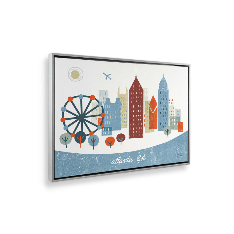 «Atlanta» par Michael Mullan, reproduction d'art, H 30 po x l 40 po, Framed Print without Mat, Argent argent