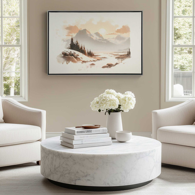 Toile roulée Winter's Quiet Refuge II , H 8,75 po x l 12,75 po x P 1,75 po, Cadre flottant blanc opaque