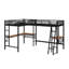 Lit mezzanine simple en métal avec 2 bureaux intégrés