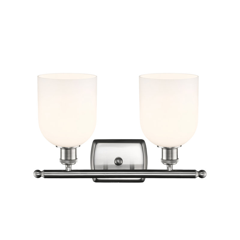 Allysson 2 - Light Dimmable Vanity Light, Brushed Satin Nickel, Glossy White