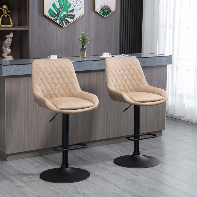 Bigvai Adjustable Height Counter Stool with Metal Frame, Beige