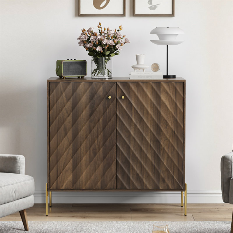 Buffet avec rangement, armoires de rangement de style Mid-Century moderne, buffet en noyer pour le salon, la salle à manger, le vestibule, le couloir, la cuisine