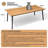 6-Person 82.48''LX40.55''W Outdoor Dining Set with Aluminum Frame, Umbrella Hole and Armless Chairs-764544931-764805337
