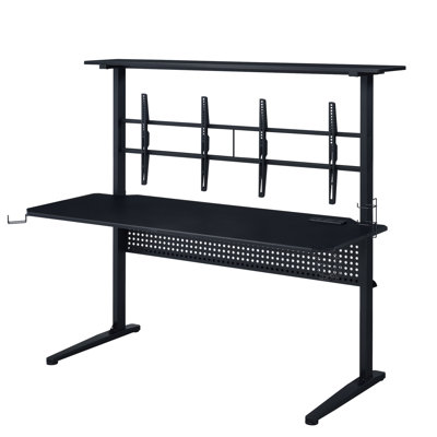 Bureau de jeu noir avec lumière DEL