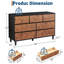Commode de 54 po pour la chambre à coucher, 7 tiroirs, commode en bois avec rangement pour bijoux, meuble télé pour le salon
