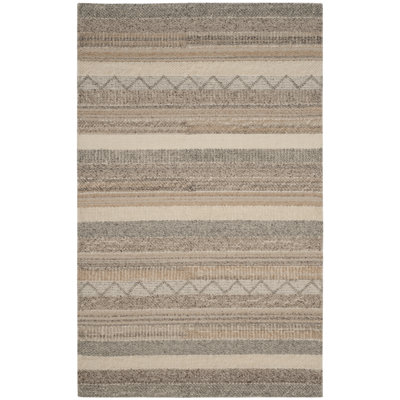 Jacques Hand-Woven Wool and Cotton Striped Rug