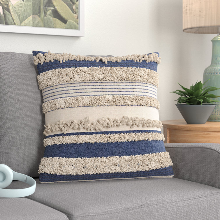  blue page Boho Throw Pillow Covers, Black and Cream