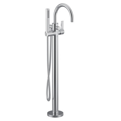 Moen Cia One Handle Freestanding Floor Mount Tub Filler with Handshower, Mounting Kit Required