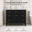 Ensemble de meuble-lavabo simple 48 po avec plateau en pierre d'ingénierie Dee, lavabo en céramique Dee-112740265