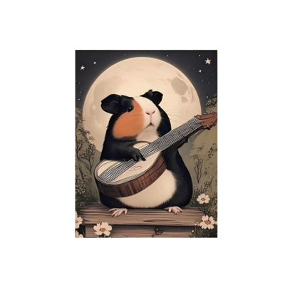 Unique Guinea Pig Unframed Canvas Wall Art  16" X 20"