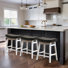 24inch Wooden Backless Saddle Counter Height Barstools Wide Seat Comfortable For Kitchen Island