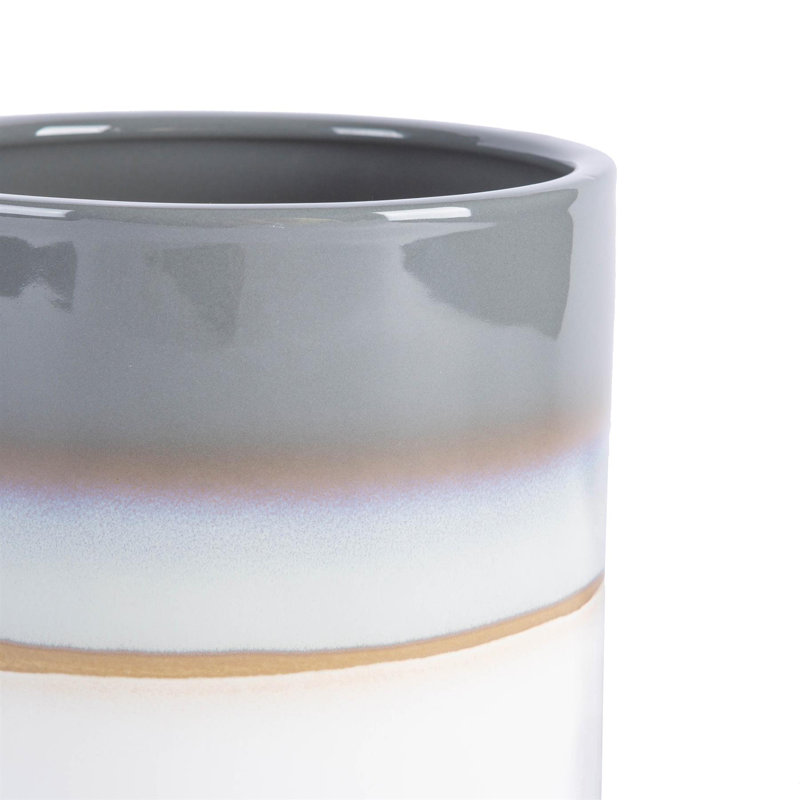 Nicola Spring - Reactive Glaze Plant Pots, 15.5cm H x 18cm W x 18cm D, Grey