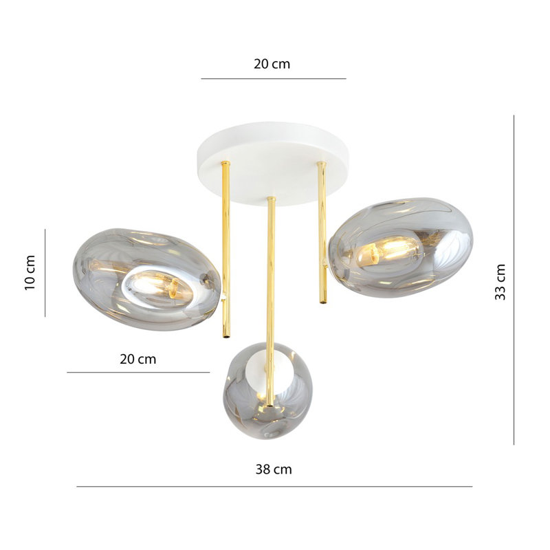 Maleya 3 - Light Unique/Statement Chandelier, Graphite