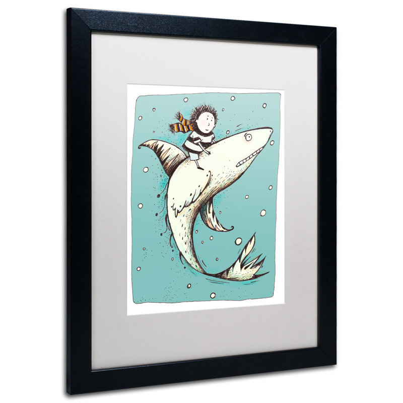 « garçon » par carla martell, art encadré Machuca, Blanc, H 20 po x l 16 po