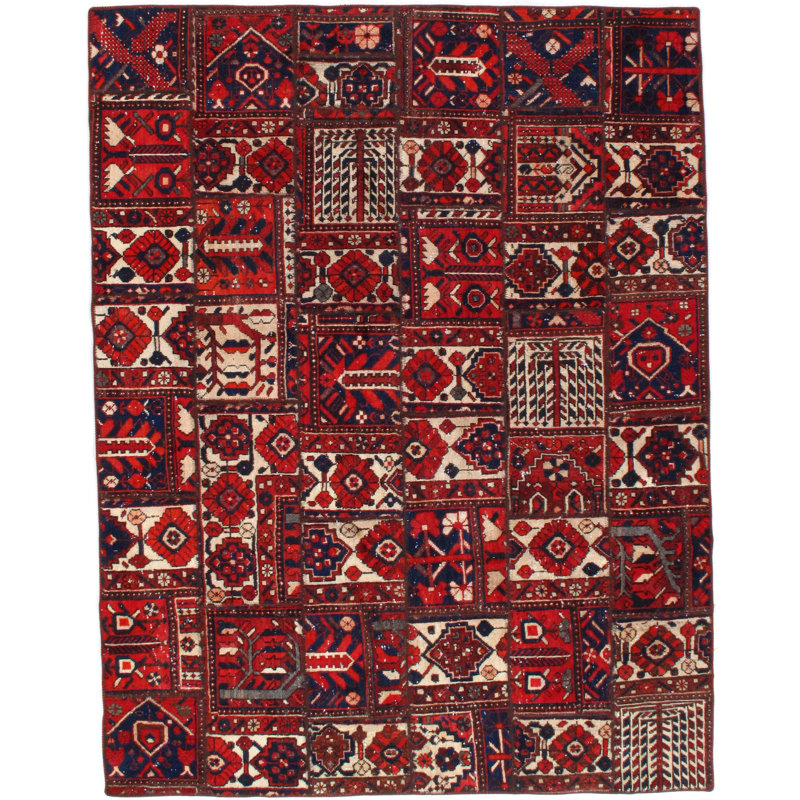 Tapis de zone one-of-kind-noué la rouge 6 pi x 8 pi Aleydis