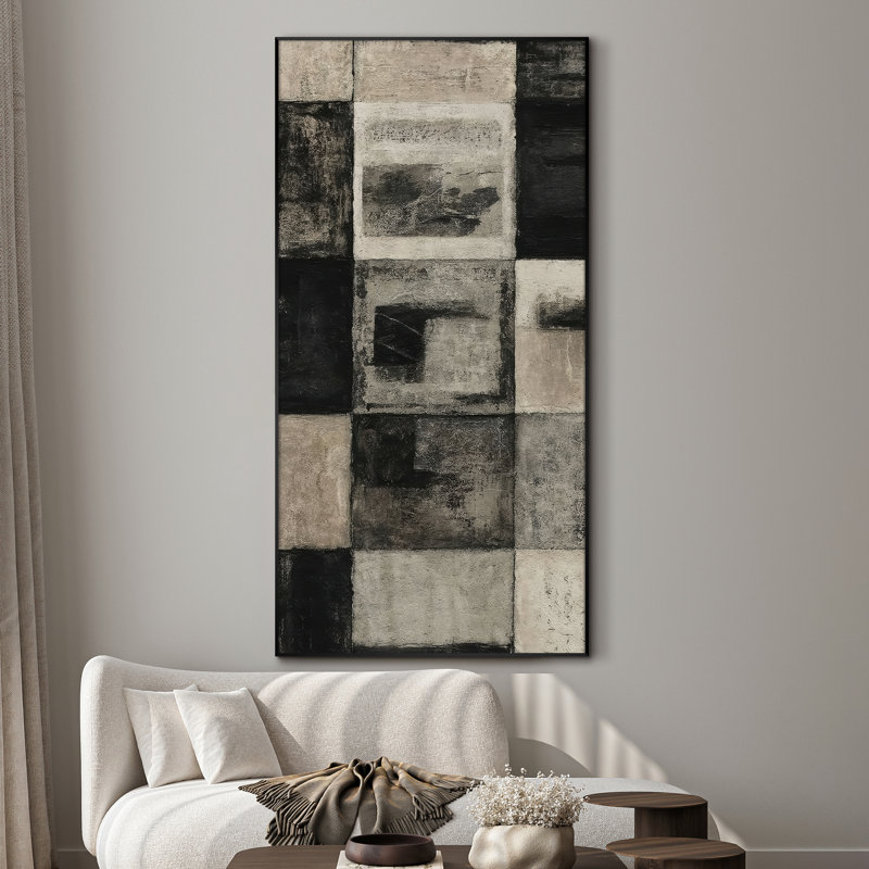 Extra Large Wall Art Fabric Print - Abstract Modern Artwork Artwork Decor for Living Room or Bedroom - "Frame Assembly Required (Unfinished Frame)"