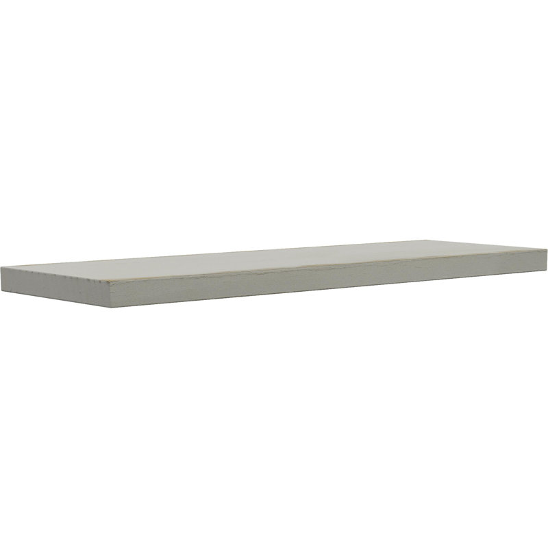 Solid Wood Shelf, Antique White Stain, 0.75" H x 24" W x 8" D