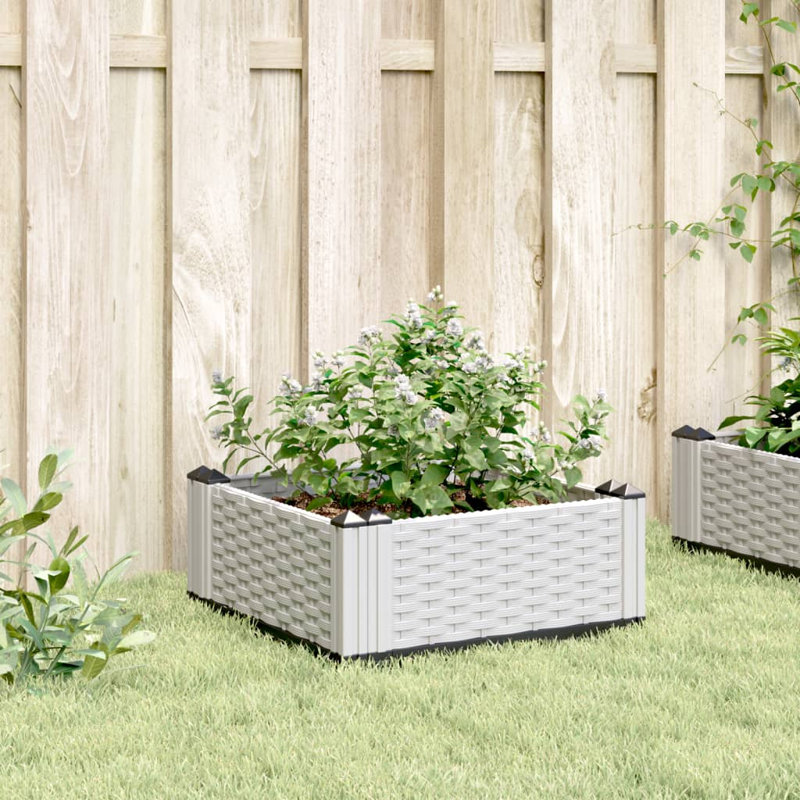 Burgos Wood Planter, 28.5cm H x 42.5cm W x 42.5cm D, Natural Douglas fir wood