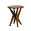 Table de bout ronde en bois à pieds croisés avec plateau lisse et base robuste à quatre pieds Jahey-863706210-855051748