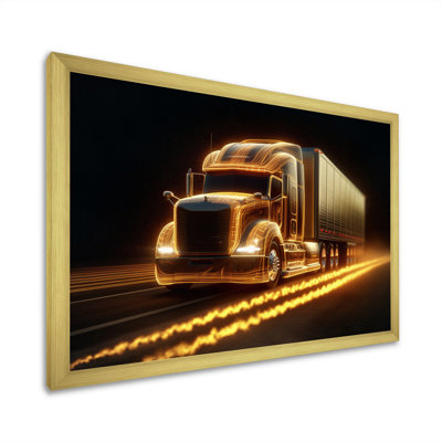 " Yellow Neon Semi Truck "